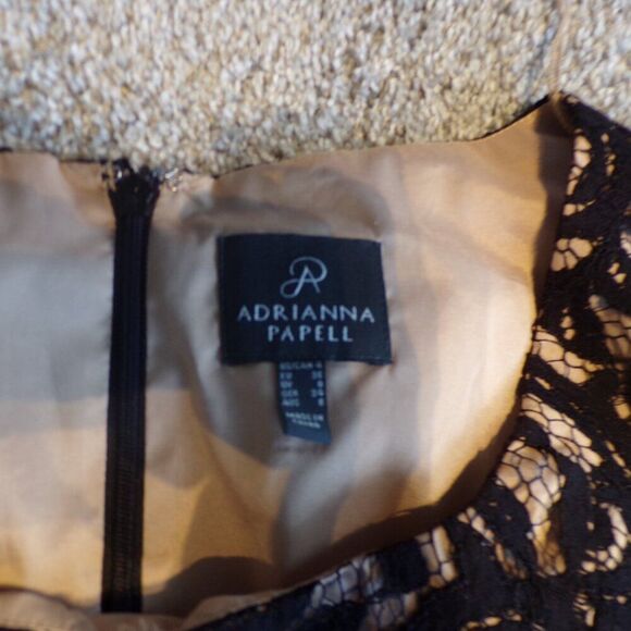 NWT Adrianna Papell black lace dress 4 - Picture 6 of 12